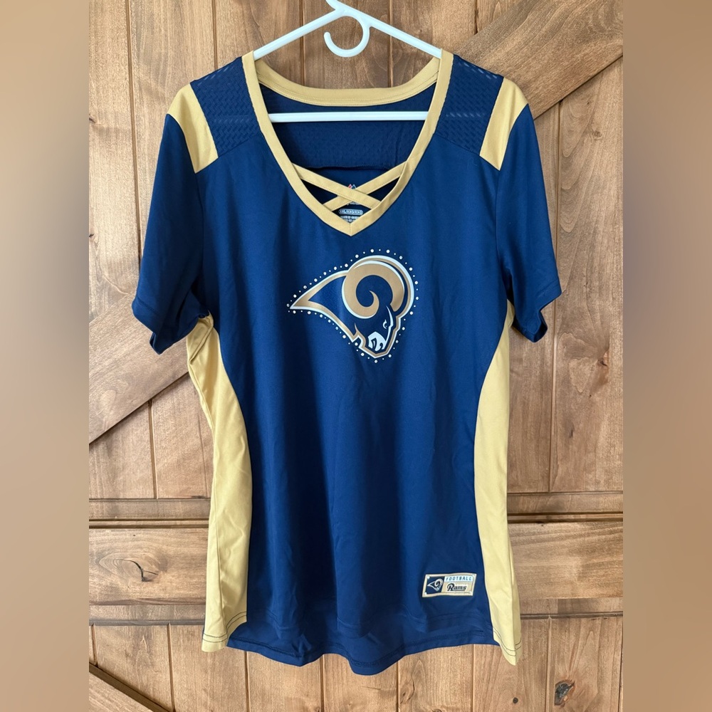 Majestic Women's Los Angeles Rams Draft Me Bling Jersey. XXL